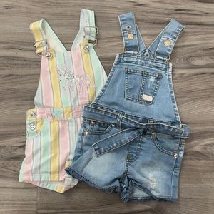 Two pack of Girls short overalls